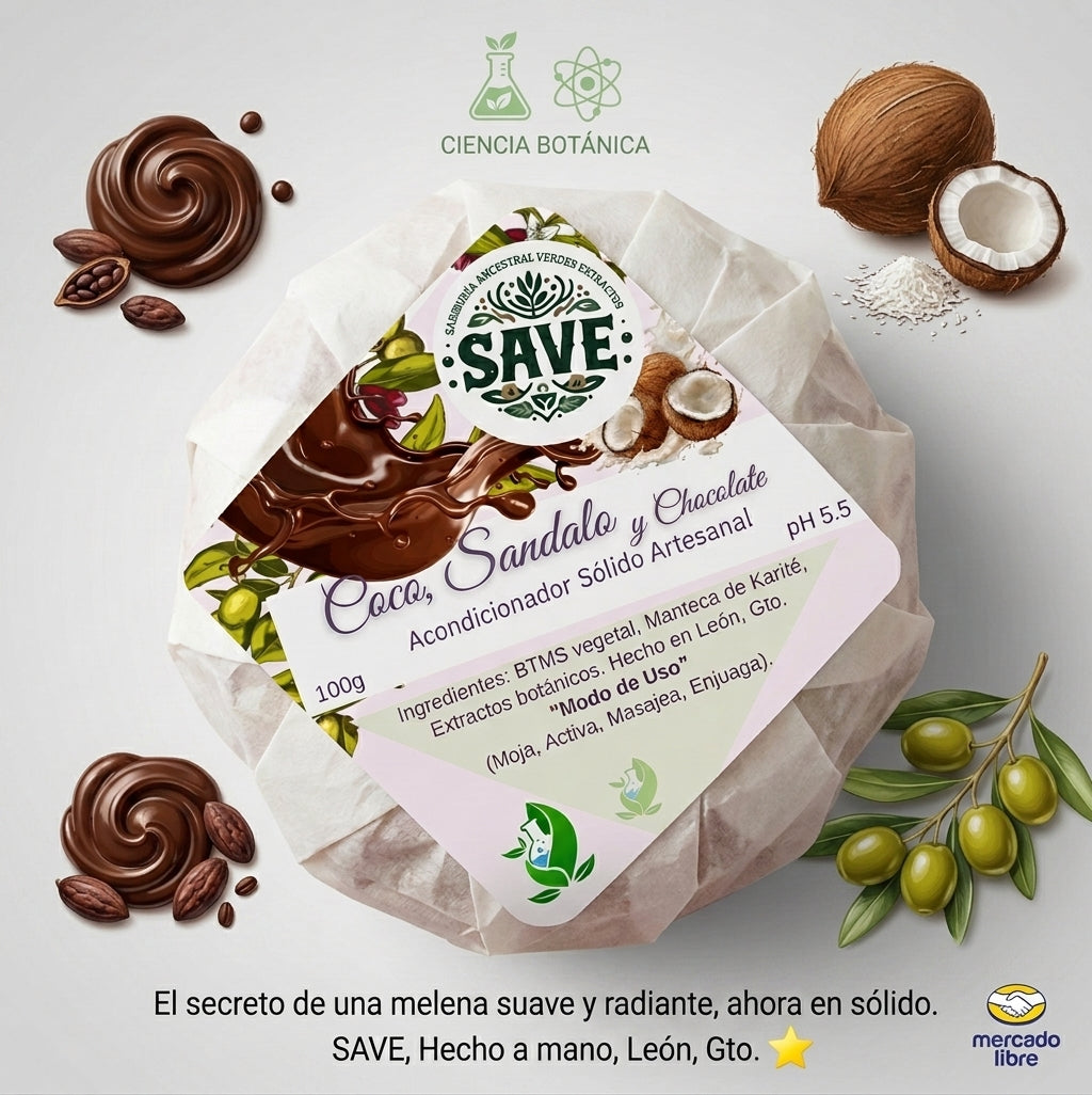 Acondicionador Sólido | Coco, Sándalo & Chocolate (100g)
