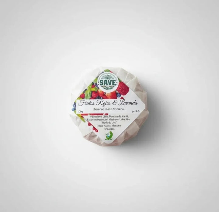 Shampoo Sólido-Frutos rojos y Lavanda 100gr